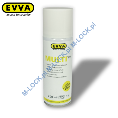 EVVA multi-SPRAY, profesjonalny preparat do konserwacji zamków i cylindrów (200 ml)