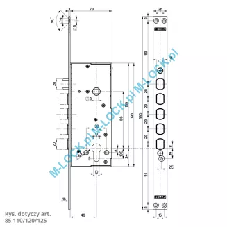 MOTTURA 85.110 zamek jednopunktowy na wkładkę - 2