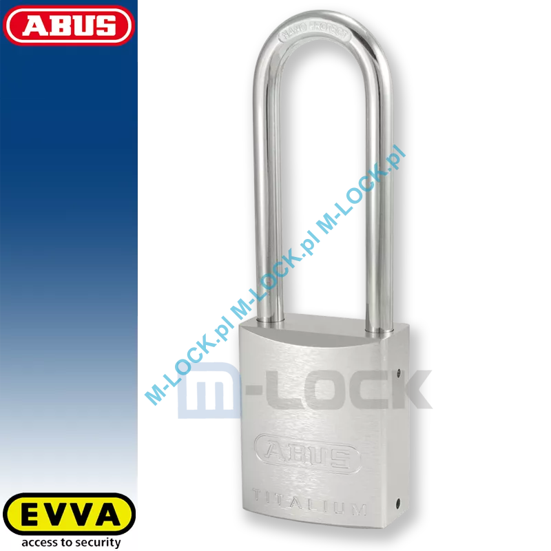 ABUS-86TI-45/HB80 TITALIUM / kłódka z wkładką EVVA AKURA 44, domówienie kłódki do kodu (do karty)