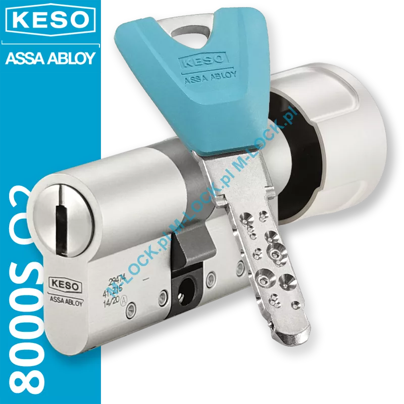 KESO 8000S Omega2 - wkładka patentowa z pokrętłem, kolor: nikiel, kolorowe klucze (konfigurator)