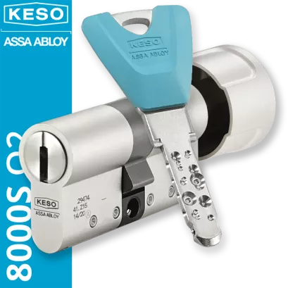 KESO 8000S Omega2 - wkładka patentowa z pokrętłem, kolor: nikiel, kolorowe klucze (konfigurator)