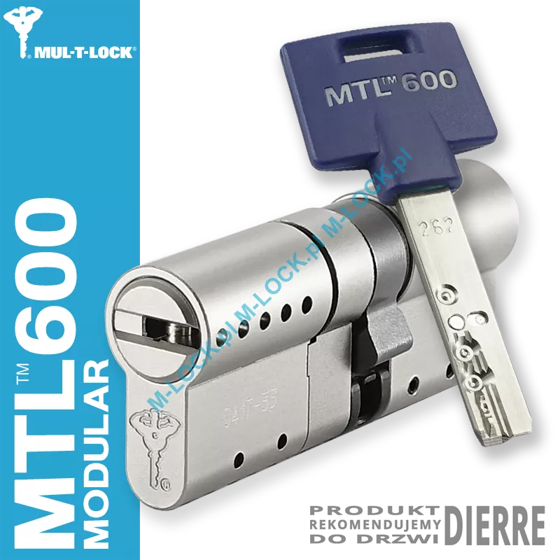 MUL-T-LOCK MTL 600 Modular / Interactive+ 35/45NN (80 mm), wkładka patentowa do drzwi Dierre