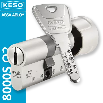 KESO 8000S Omega2 - wkładka patentowa z pokrętłem, kolor: nikiel (konfigurator)