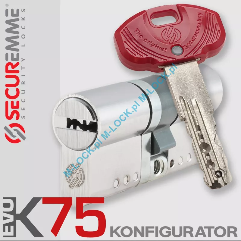 SECUREMME EVOK75 - wkładka patentowa modularna, kolor: nikiel (konfigurator)