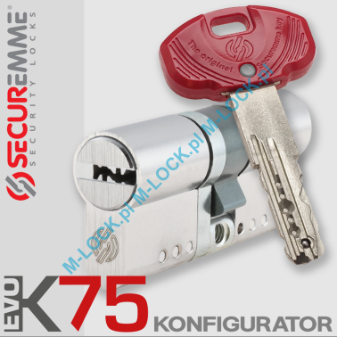 SECUREMME EVOK75 - wkładka patentowa modularna, kolor: nikiel (konfigurator)