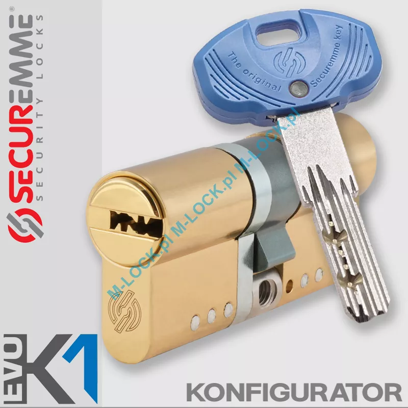 SECUREMME EVOK1 - wkładka patentowa, modularna, kolor: mosiądz (konfigurator)