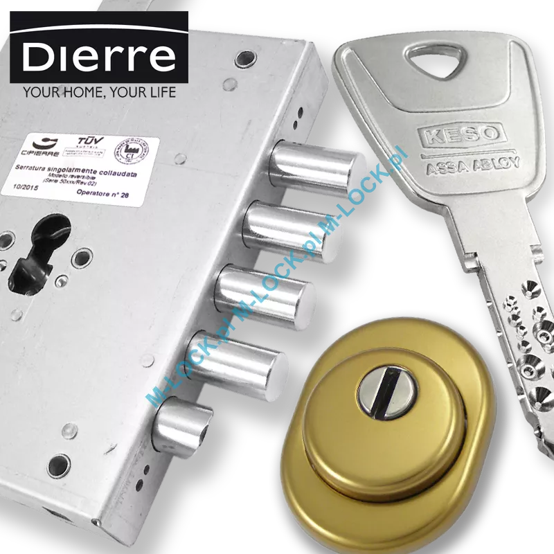 ZESTAW Nr 150B do drzwi Dierre - KESO 8000S (montaż Warszawa)