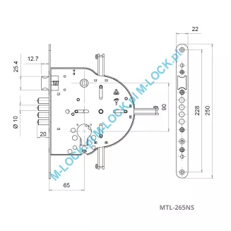 MUL-T-LOCK 265NS, zamek do drzwi KEY-LOCK, MULTI-DOOR - 3