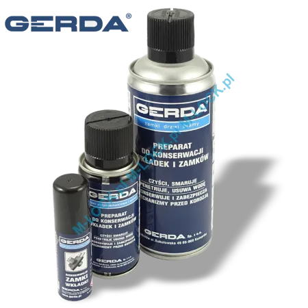 GERDA SPRAY, preparat do konserwacji zamków i cylindrów (25 ml, 100 ml, 400 ml)