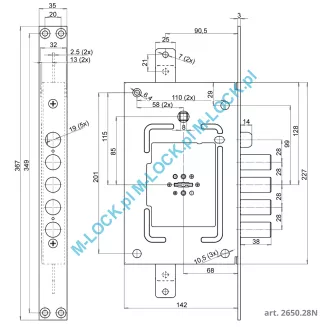 CR Serrature 2650.28N zamek centralny-rozporowy - 2