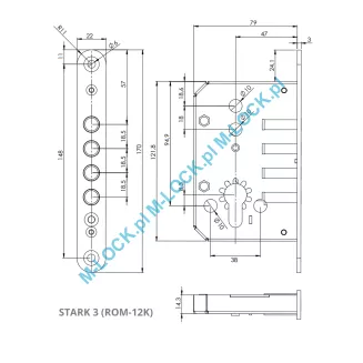 STARK 3 (ROM 12K), zamek dodatkowy do drzwi Juwent, OK-BUD, La Porte - 4