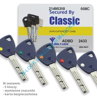 MUL-T-LOCK SL Classic 40/55ZN (95 mm), wkładka patentowa do drzwi WITEX Superlock - 2