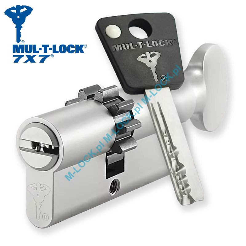 MUL-T-LOCK 7X7 30/40G1ZN (70 mm), wkładka patentowa z gałką