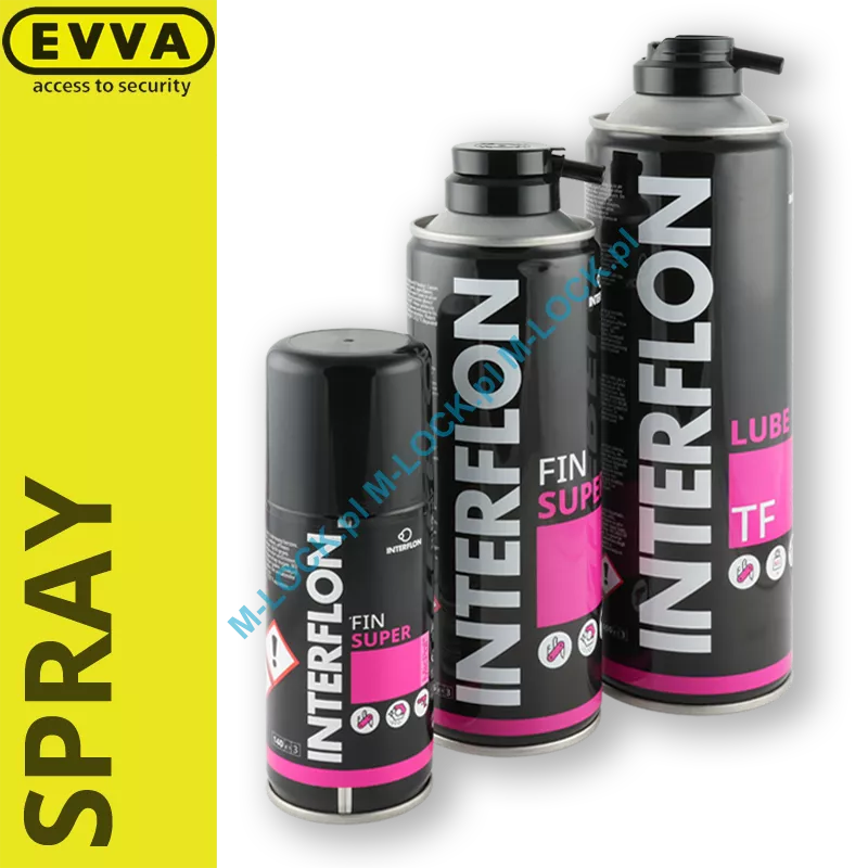 INTERFLON - FIN SUPER, profesjonalny spray do konserwacji zamków i cylindrów EVVA (100 ml, 300 ml, 500 ml)