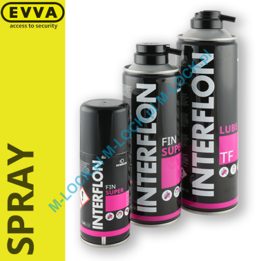 INTERFLON - FIN SUPER, profesjonalny spray do konserwacji zamków i cylindrów EVVA (100 ml, 300 ml, 500 ml)