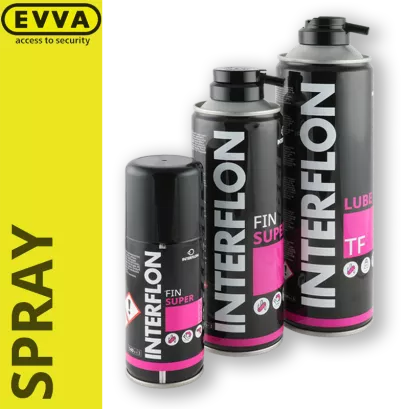 INTERFLON - FIN SUPER, profesjonalny spray do konserwacji zamków i cylindrów EVVA (100 ml, 300 ml, 500 ml)