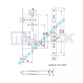 GERDA ZW-1000M, zamek główny-wpuszczany - 4
