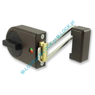 IKON 9132 (Assa-Abloy), zamek nawierzchniowy ze sztywnym łańcuchem (kolor: brąz), bez cylindra - 2