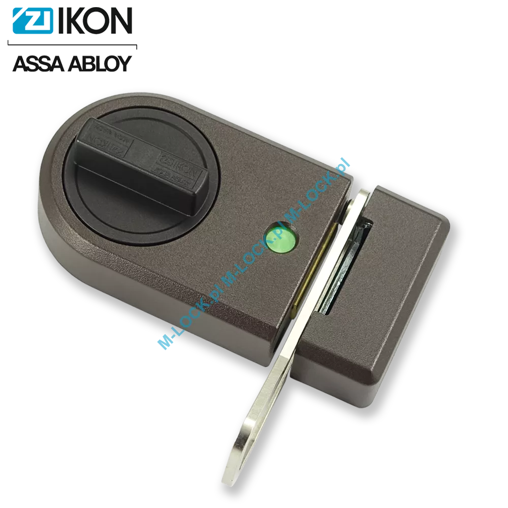 IKON 9132 (Assa-Abloy), zamek nawierzchniowy ze sztywnym łańcuchem (kolor: brąz), bez cylindra