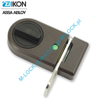 IKON 9132 (Assa-Abloy), zamek nawierzchniowy ze sztywnym łańcuchem (kolor: brąz), bez cylindra