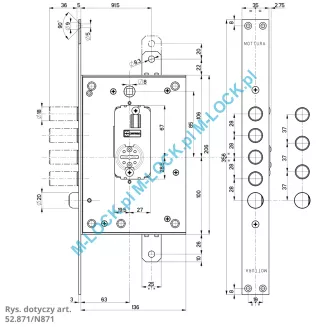 MOTTURA 52.N871 zamek centralny-rozporowy - 3