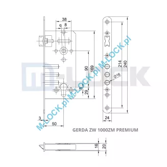GERDA ZW-1000ZM PREMIUM, zamek główny-wpuszczany - 4
