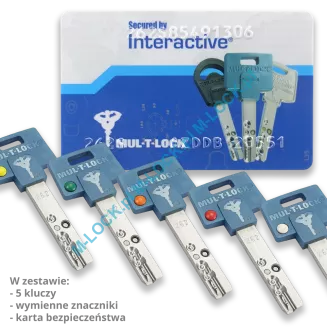 MUL-T-LOCK Interactive 35/50G1NN (85 mm), wkładka patentowa z pokrętłem - 4