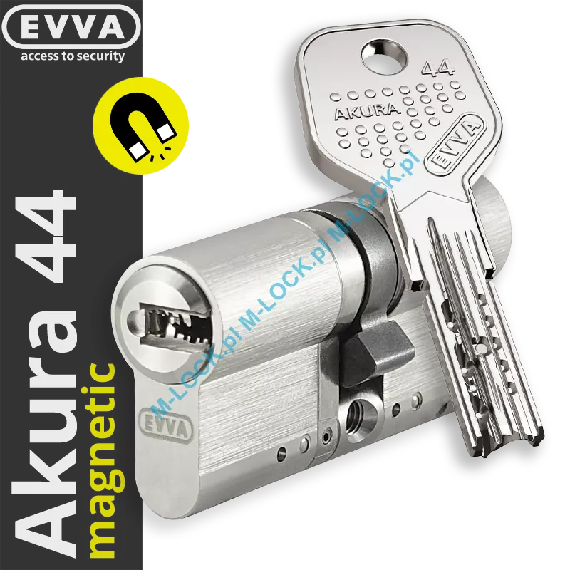EVVA Akura 44 MAGNETIC - wkładka do zamka, KONFIGURATOR - WSZYSTKIE WYMIARY