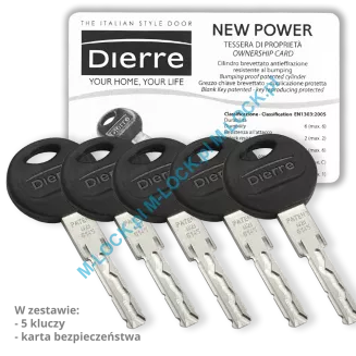 Dierre NEW POWER 30/30GUNN (60 mm), wkładka bębenkowa z uniwersalną sztycą pokrętła - 4