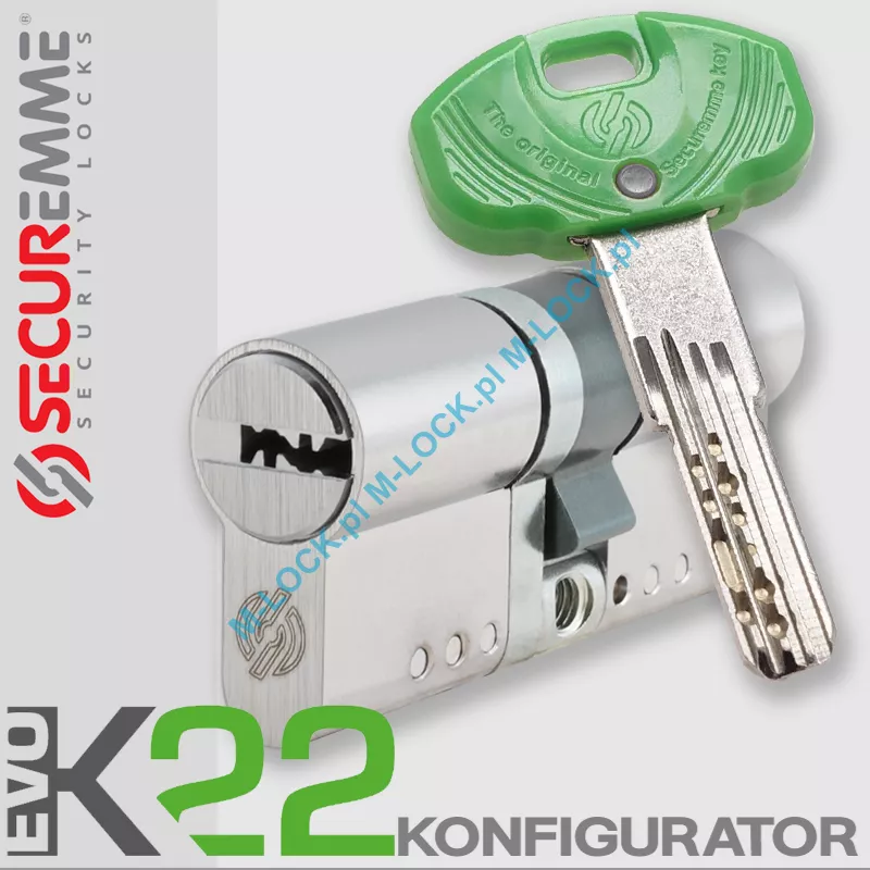 SECUREMME EVOK22 - wkładka patentowa modularna, kolor: nikiel (konfigurator)