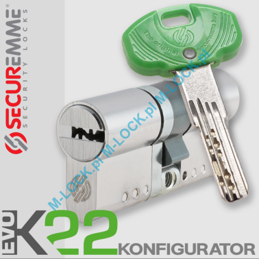 SECUREMME EVOK22 - wkładka patentowa modularna, kolor: nikiel (konfigurator)