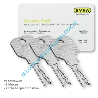 EVVA 4KS 31/41ZN (72 mm), wkładka patentowa - 2