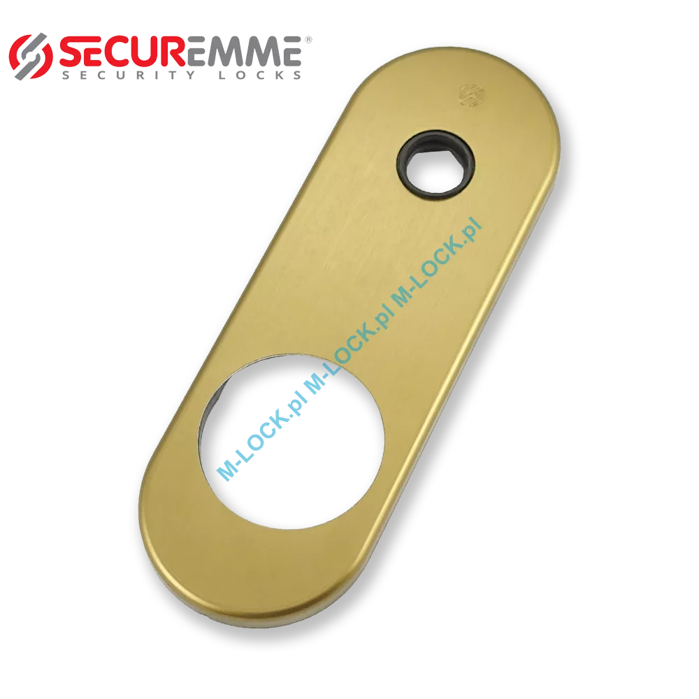 SECUREMME 0385-AB, szyld długi na defender 50 mm, stary mosiądz