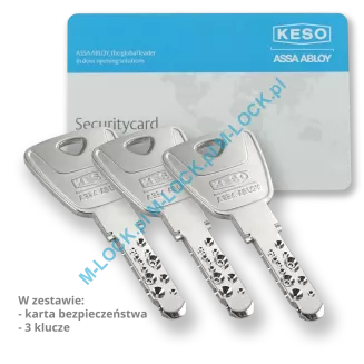 KESO 8000S Omega2 30/30G2NN (60 mm), wkładka patentowa z gałką - 4