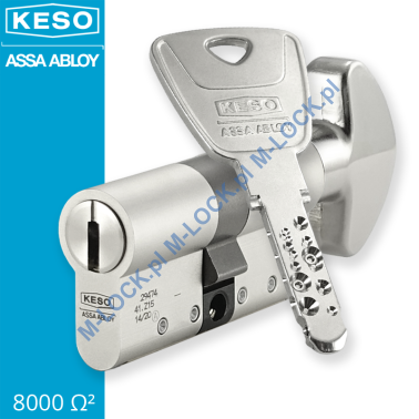 KESO 8000S Omega2 30/30G2NN (60 mm), wkładka patentowa z gałką