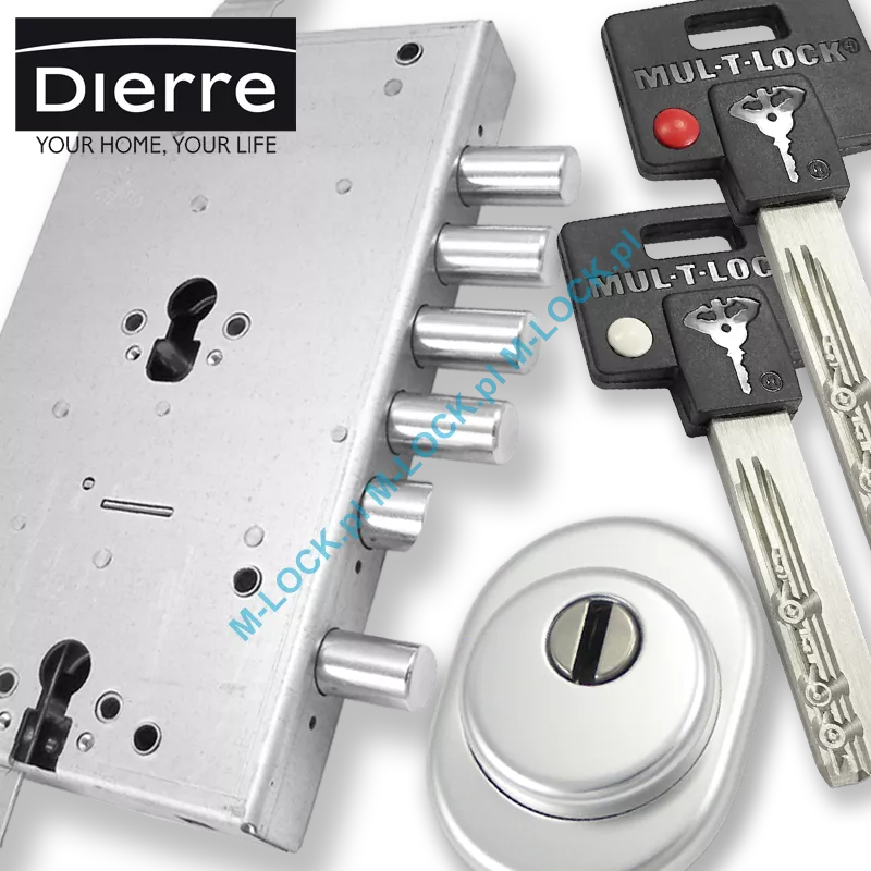 ZESTAW Nr 205A do drzwi Dierre - MUL-T-LOCK Classic (montaż Warszawa)