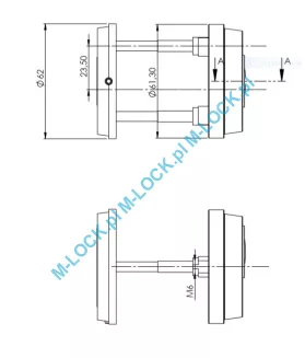 ROMUS-R4N-REG, rozeta antywłamaniowa (regulowana), nikiel - 2