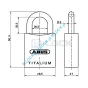 ABUS-86TI-45 TITALIUM / kłódka z wkładką DormaKaba PENTA CROSS - 7
