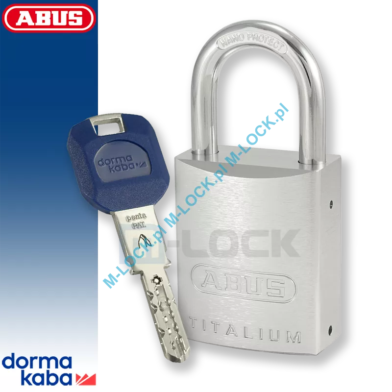 ABUS-86TI-45 TITALIUM / kłódka z wkładką DormaKaba PENTA CROSS