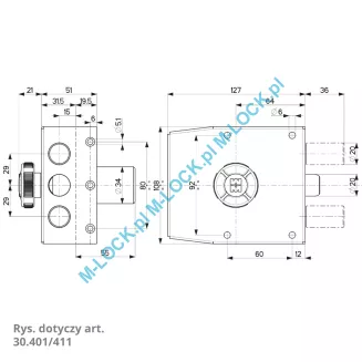 MOTTURA 30.401 zamek na klucz typu POMPA - 6
