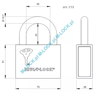 MUL-T-LOCK Classic C13, domówienie kłódki do kodu (do karty) - 4
