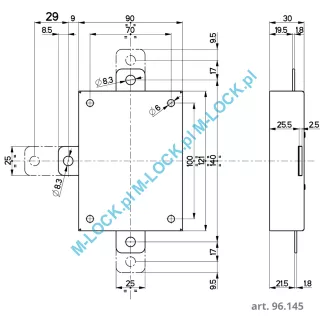 MOTTURA 38.650 zamek rozporowy na wkładkę patentową z zatrzaskiem - 13