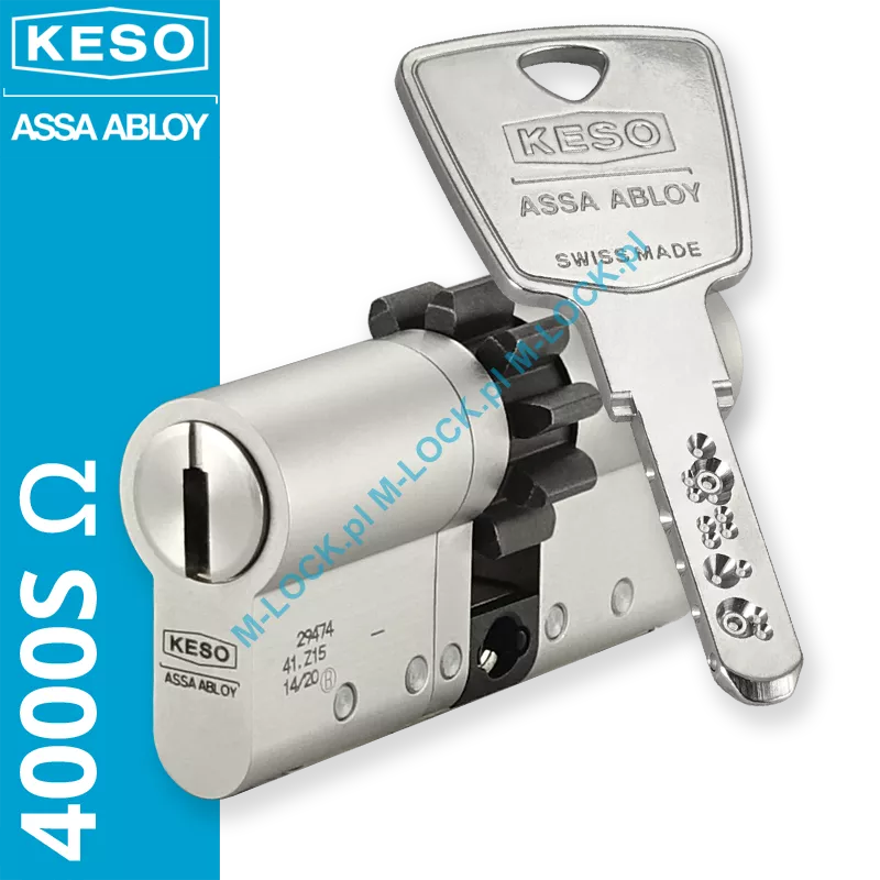 KESO 4000S Omega - wkładka patentowa z zębatką, kolor: nikiel (konfigurator)