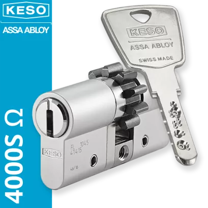 KESO 4000S Omega - wkładka patentowa z zębatką, kolor: nikiel (konfigurator)