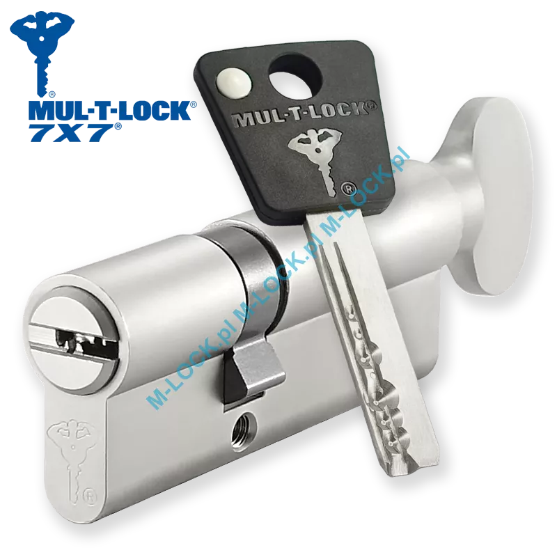 MUL-T-LOCK 7X7 30/50G1NN (80 mm), wkładka patentowa z gałką