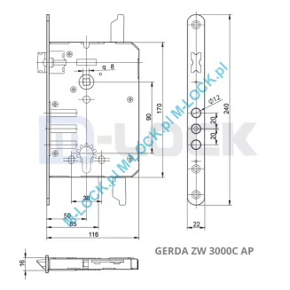 GERDA ZW-3000C AP, zamek główny-wpuszczany - 4