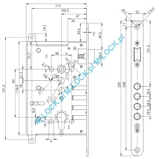 STARK-2 (ROM 8), zamek do drzwi Juwent, La Porte, OK-BUD - 4