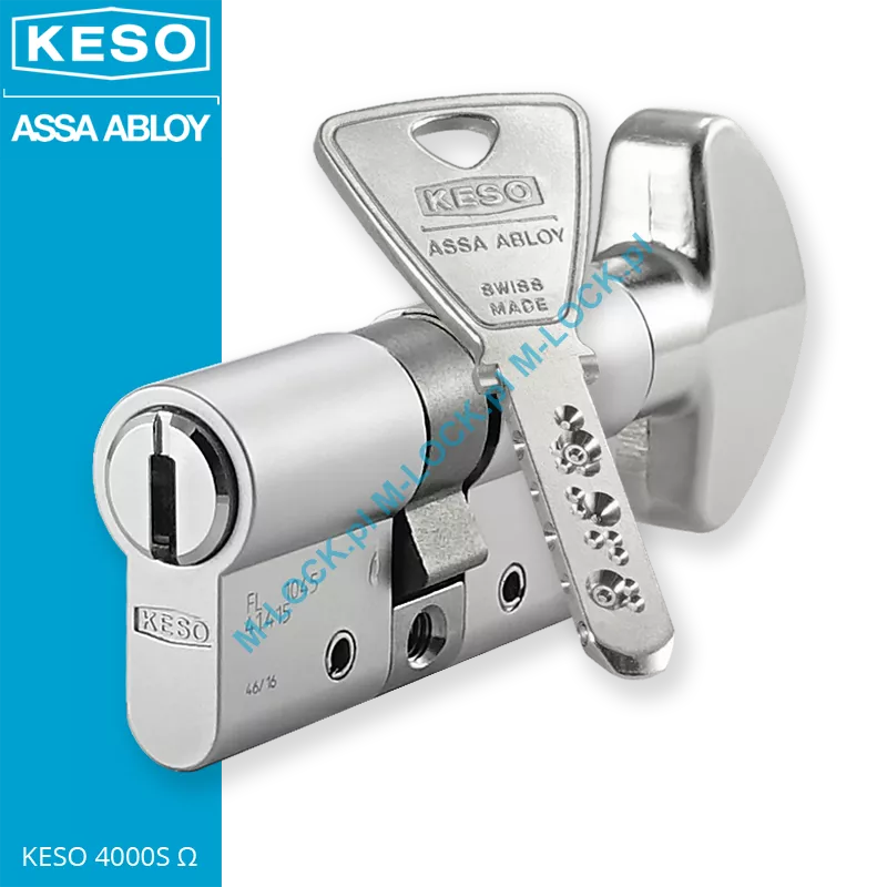 KESO 4000S Omega A.505 30/30G2NN (60 mm), wkładka patentowa z pokrętłem