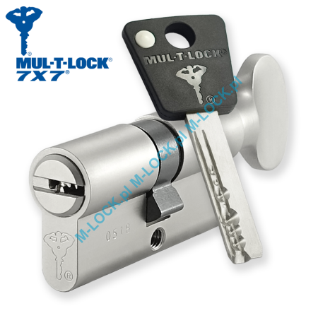 MUL-T-LOCK 7X7 30/30G1NN (60 mm), wkładka patentowa z gałką