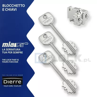 MIA 3110-3, wkładka do drzwi DIERRE (3 klucze 92 mm)